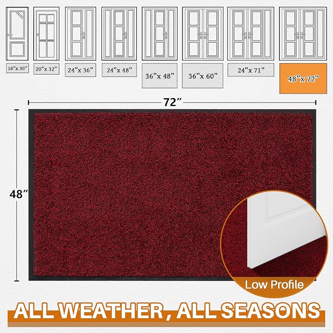 Mibao Front Door Mat Indoor Entrance, Dirt Trapper Welcome Mat - Image 2