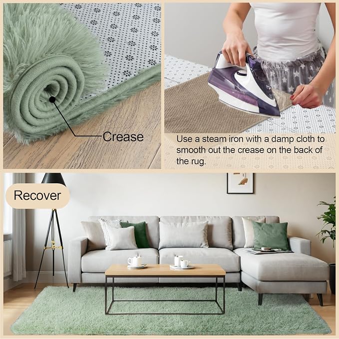 Mugorn 6x9 Rugs for Living Room, Soft Carpet Shag Kids Room Rug, Non-Slip Fuzzy - Image 5