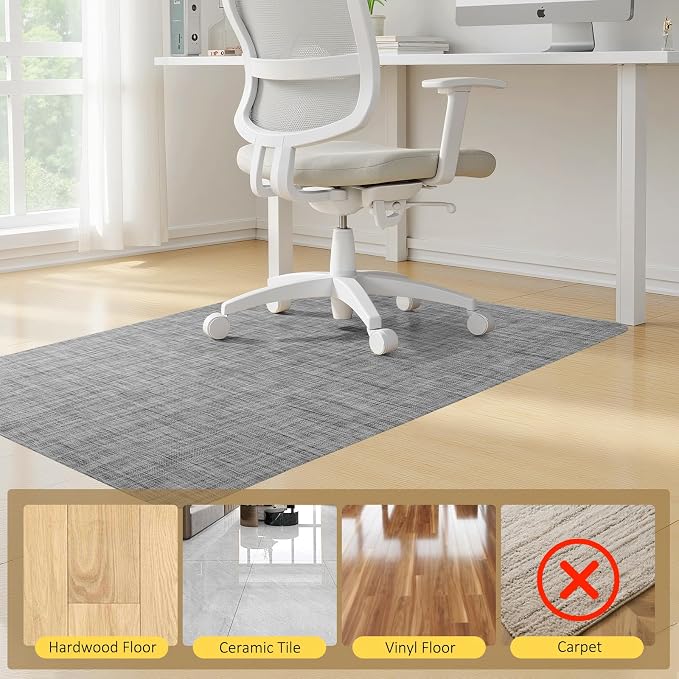 BesWin Large Office Chair Mat for Hardwood Floor, Heavy Duty PVC Floor - Image 7