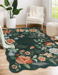 Lahome Floral Machine Washable Rug, 3x5 Rug Non Slip Soft Bedroom Rugs by Lahome