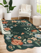 Lahome Floral Machine Washable Rug, 3x5 Rug Non Slip Soft Bedroom Rugs by Lahome