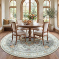 RELEANY Area Rugs Round 7ft Washable Non-Slip, Floral Vintage Distress by RELEANY