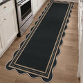 Scalloped 2.6x8 Kitchen Runner Rug, Washable Rugs by LORWER