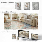 DCX Beige Floral Rug 2x6, Washable Beige Rug - Image 7