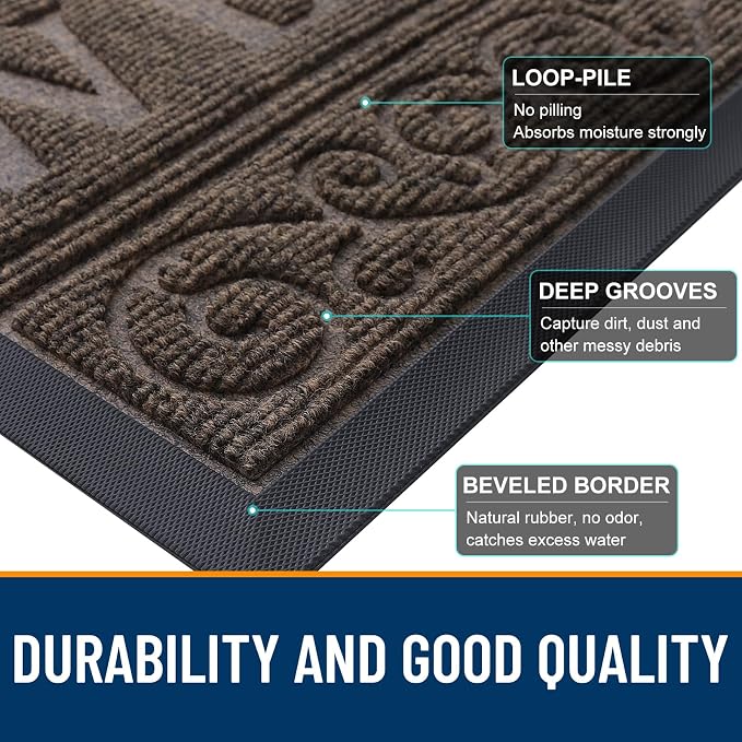 OLANLY Welcome Door Mat Indoor Outdoor Entrance, Heavy Duty Sturdy Front Door - Image 9