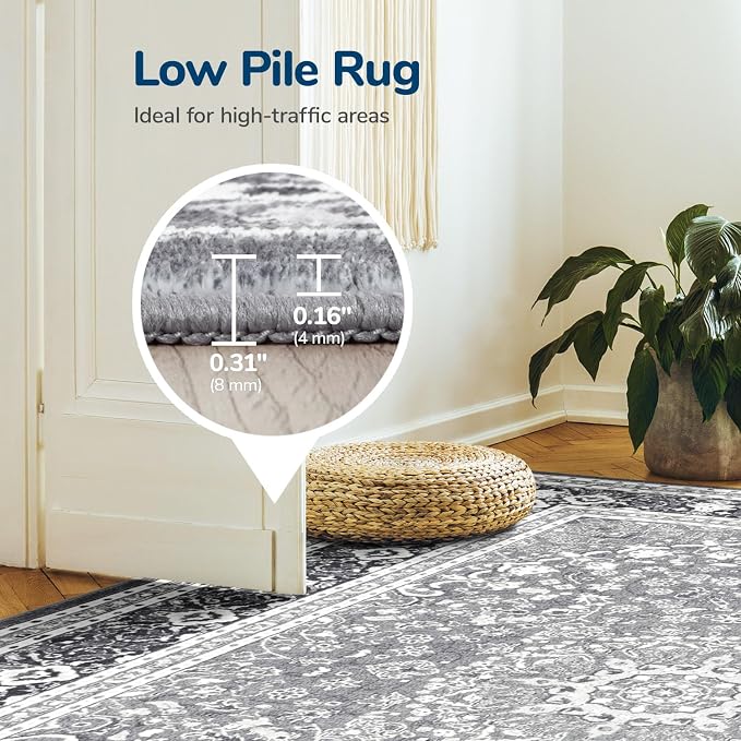 Lessymo 4 x 6 Area Rugs for Living Room- Machine Washable Area Rugs Boho Faux - Image 4