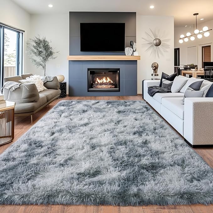 Area Rugs for Living Room 6x9, Ultra Soft Fluffy Rug for Bedroom, Modern Shaggy - Image 2