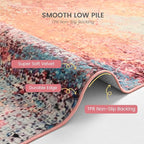 Toneed Abstract Area Rug Modern Washable Rug Soft Non Slip Rug Low Pile - Image 5