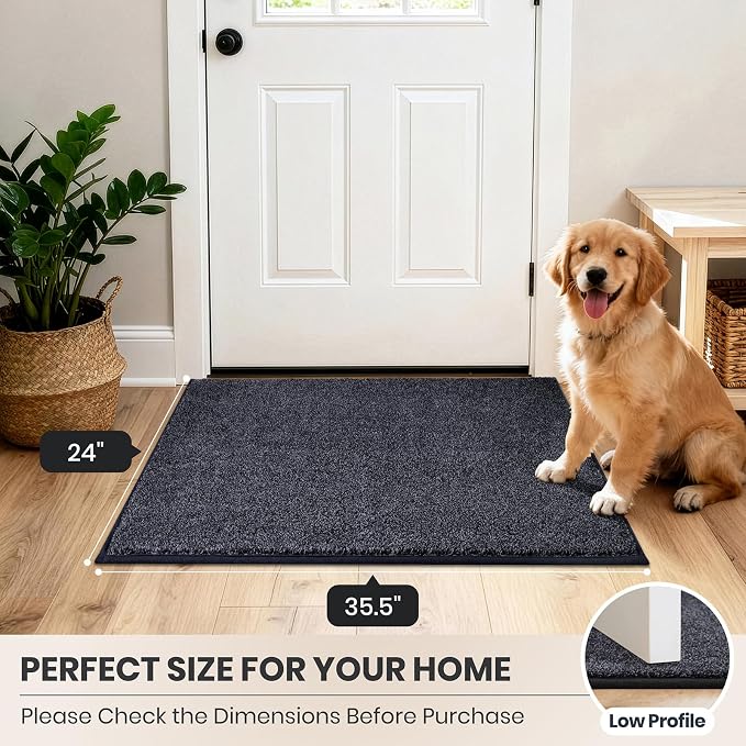 PURRUGS Dirt Trapping Door Mat 24" x 35.5", Non-Slip Machine Washable Entryway - Image 8