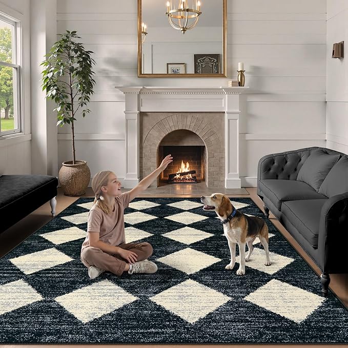 Lahome Machine Washable Area Rug 6x9, Soft Large Bedroom Rug Non Slip Living - Image 4