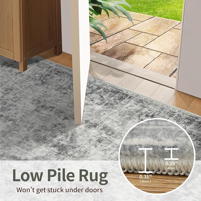 Rugxara 4x6 Area Rugs for Living Room Bedroom, Large Washable Rug, Non Slip & - Image 8