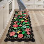 Arenarug Scalloped Black Kitchen Mats by ArenaRug