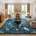 Unirea 8x10 Dark Blue Cat Area Rugs by UNIREA
