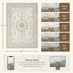 Area Rugs 9x12 Living Room Rug: Washable Rug Soft Vintage Boho Carpet Indoor - Image 2