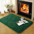 qulint Green Rug for Bedroom, Soft Fluffy 2x3 Area Rug for Living Room Shag by QULINT