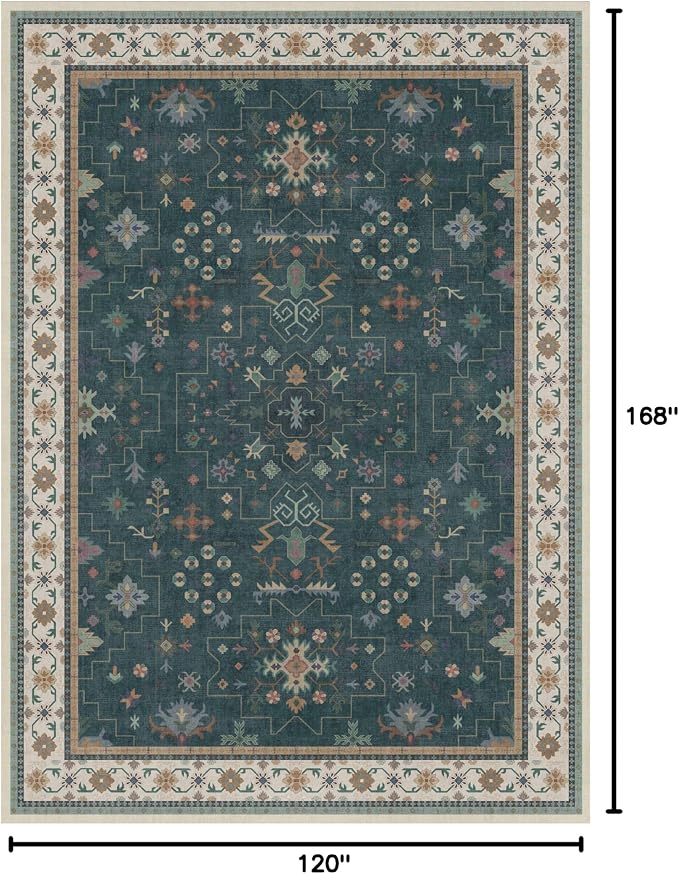 Hazo Haus Dark Green Oushak Living Room Rug 10x14 - Image 2
