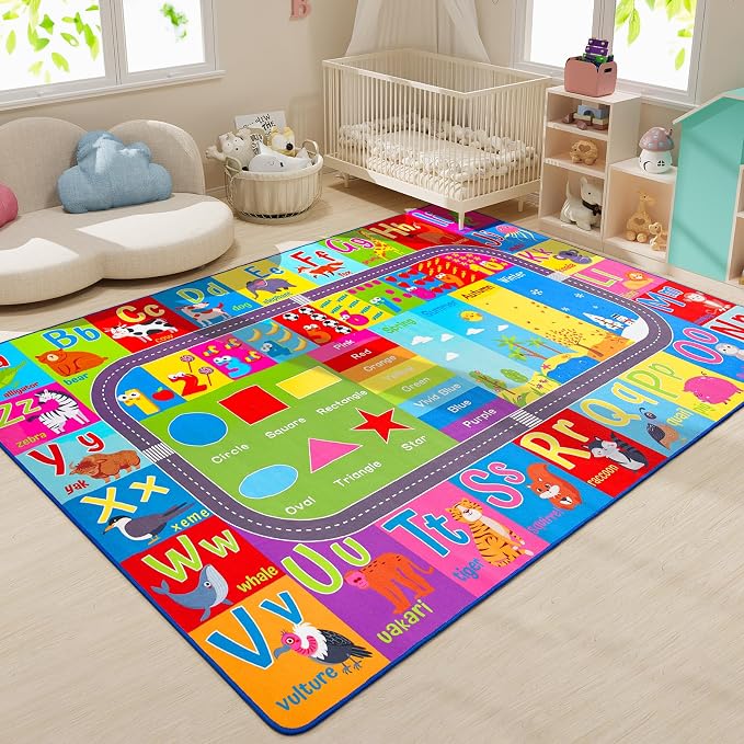 HOMORE Kids Rug, 9x12 Large Educational Rugs - Image 8