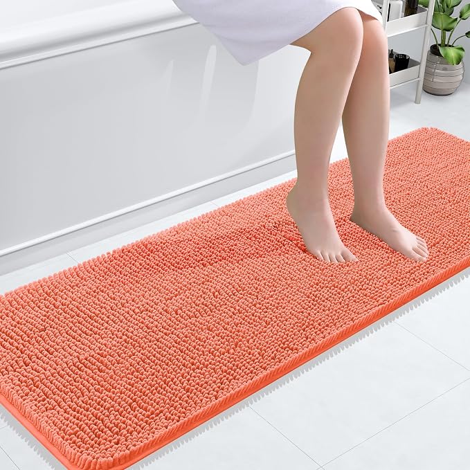 OLANLY Bathroom Runner Rugs 59x20, Extra Soft Absorbent Chenille Bath Rugs by OLANLY