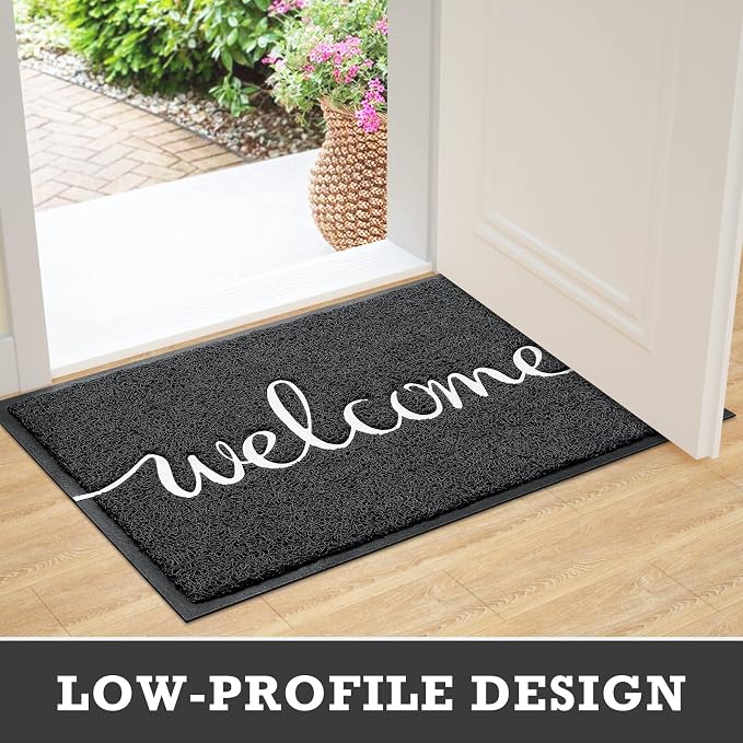 CozyBounty Black Door Mat Welcome Mats Outdoor Indoor Non-Slip Doormat - Image 5