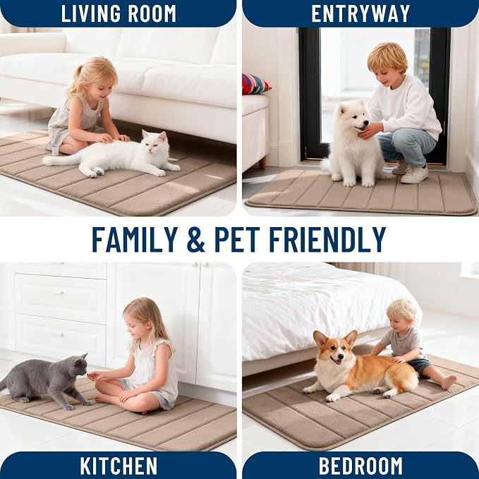 OLANLY Memory Foam Long Bathroom Rugs Runner 47x17, Super Soft Absorbent Bath - Image 9