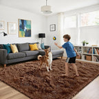 Fluffy Rug Shag Area Rug, Small Bedside Rug, Soft Fluffy Shag Entryway Throw - Image 4