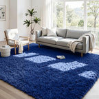4x6 Area Rugs for Living Room Rug: Soft Fluffy Shag Blue Rugs for Bedroom by CarpetAddColortoYourLife