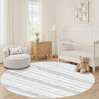 Nakagishi Round Rug Boho Area Rugs: 5x5 Washable Large Circle Neutral Soft - Image 6