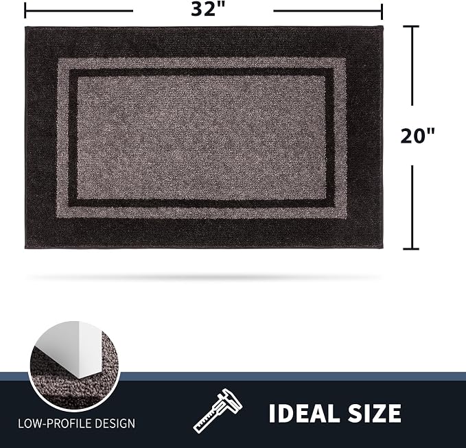 PURRUGS Dirt Trapping Door Mat 20" x 32", Non-Slip Machine Washable Entryway Rug - Image 2