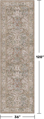 Moss Green 3x10 ft Extra Long Wide Runner Rug - Image 2