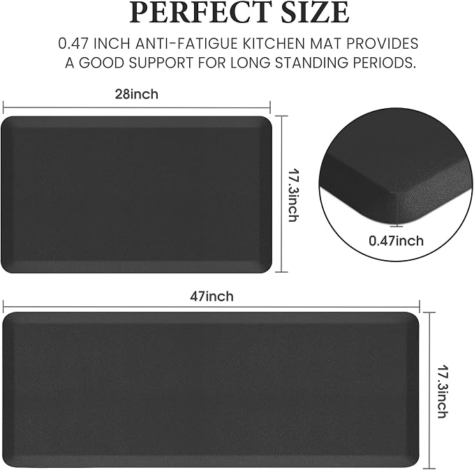 HappyTrends 2 PCS Kitchen Mat Cushioned Anti-Fatigue Floor Mat, Heavy Duty - Image 2