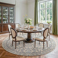 jinchan Zenith Round Rug 8ft Area Rug Soft 8'Round Vintage Floral Rug Non-Slip by JINCHAN