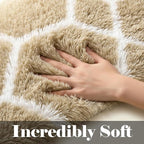 ONASAR Area Rugs for Bedroom Living Room, 4x6 Fluffy Beige and White Throw Rug - Image 2