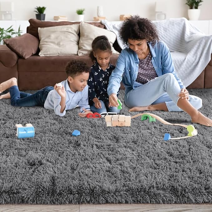5x7 Fluffy Fuzzy Area Rug for Living Room Bedroom, Ultra Soft Rugs for Living - Image 6