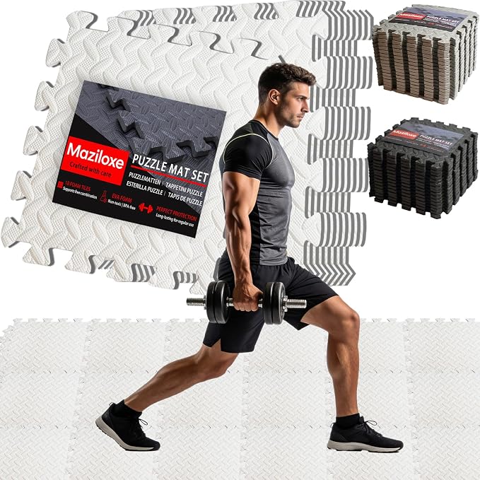 Gym Flooring for Home Gym, 12.6"x12.6"x0.4" EVA Exercise Mats, Puzzle Floor Mat by Unknown