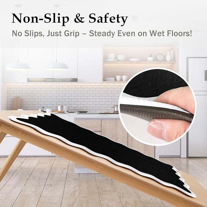 Arenarug Scalloped Black White Kitchen Mats Rugs Sets of 2 Cushioned Anti - Image 5