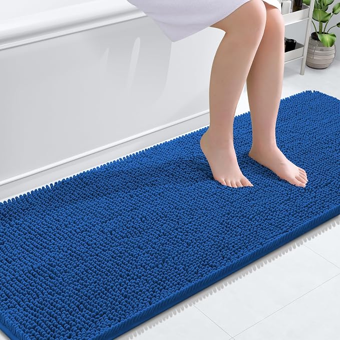 OLANLY Bathroom Runner Rugs 70x24, Soft Absorbent Chenille Bath Rugs, Rubber by OLANLY
