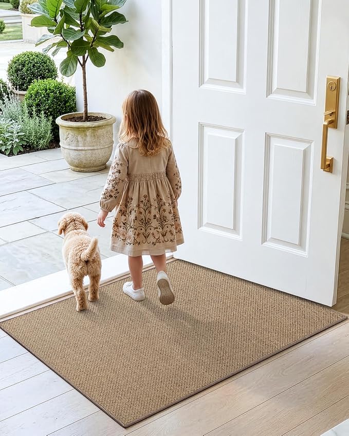 DEXI Ultra Thin Door Mat Indoor Entrance 17x30, Non Slip Rubber Backed Entryway - Image 9