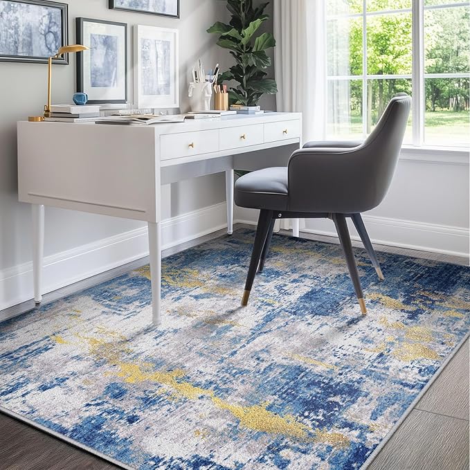 RELEANY Washable Area Rugs 6'x9' Non-Slip Modern Abstract Soft - Image 7