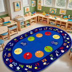 Large Oval Classroom Rug, 6×9Ft ABC Rugs - Image 2