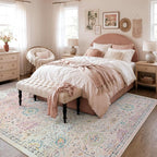 Lahome Pink Boho Area Rug, 8x10 Washable Rugs - Image 7