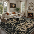 DCX Washable 8x10 Snake Rug, Soft Low Pile Carpet, Kid & Pet Friendly by DCXWashableRug