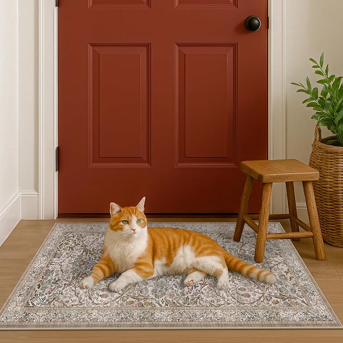Moss Green Washable 2x4 Entry Rug - Image 6