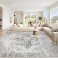 Area Rug 8x10 Washable Rug, Vintage Boho Medallion Rugs Non-Slip Soft Low Pile by VECARF