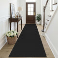 KOZYFLY Black Runners Rugs for Hallway 3x10, Wide Washable Runner Rug, Woven by KOZYFLY