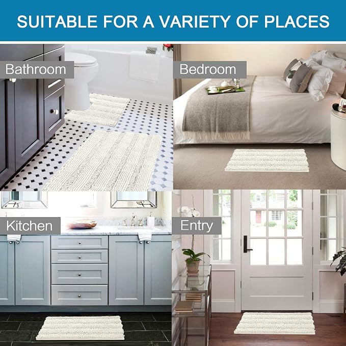 H.VERSAILTEX Bathroom Rugs Bath Rug Set 2 Piece Bathroom Contour Rug Toilet Mat - Image 6