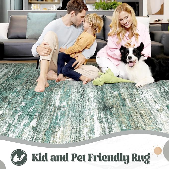 XLUEZ 8x10 Area Rugs for Living Room, Washable Modern Abstract Large Area Rug - Image 3