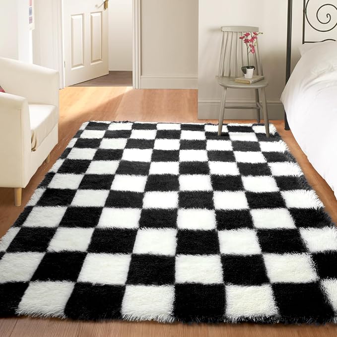 KICMOR Black and White 3x5 Rugs - Image 3