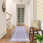 GarveeHome Scalloped Bow Rug for Living Room, Solid Purple Rug for Dorm - Image 8