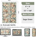DUKINO 6x9 Area Rug, Floral Washable Rugs - Image 2