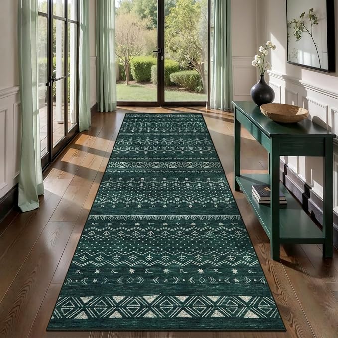 SERISSA Hallway Runner Rug, Soft Low-Pile Geometric Indoor Long Carpet by SERISSAHomeDecorCollection